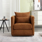 Brown Modern 31.5-inch Chenille Swivel Accent Chair