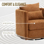 Brown Modern 31.5-inch Chenille Swivel Accent Chair