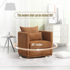 Brown Modern 31.5-inch Chenille Swivel Accent Chair