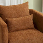 Brown Modern 31.5-inch Chenille Swivel Accent Chair