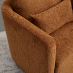Brown Modern 31.5-inch Chenille Swivel Accent Chair