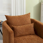 Brown Modern 31.5-inch Chenille Swivel Accent Chair