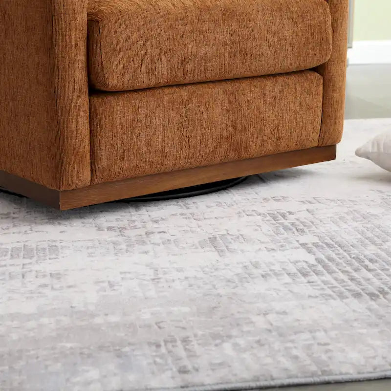 Brown Modern 31.5-inch Chenille Swivel Accent Chair