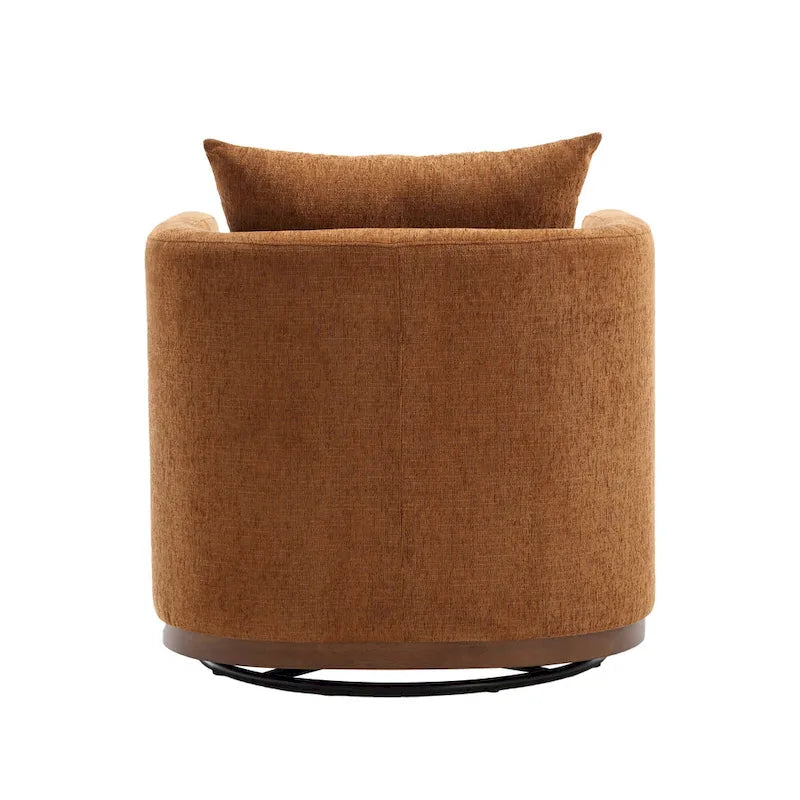 Brown Modern 31.5-inch Chenille Swivel Accent Chair