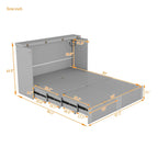 Full Size Murphy Bed with drawer and a set of Sockets & USB Ports