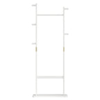 Modern StyleSolid Wood Coat Rack with Standing Hanger, 5 Hanging Rods, Easy to Assemble, for Entrance and Hallway