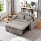 Convertible Loveseat Sofa Bed with USB Ports, Cup Holders & Swivel Phone Holder