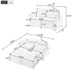 Convertible Loveseat Sofa Bed with USB Ports, Cup Holders & Swivel Phone Holder
