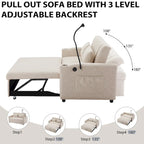 Convertible Loveseat Sofa Bed with USB Ports, Cup Holders & Swivel Phone Holder