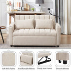 Convertible Loveseat Sofa Bed with USB Ports, Cup Holders & Swivel Phone Holder
