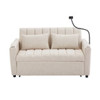 Convertible Loveseat Sofa Bed with USB Ports, Cup Holders & Swivel Phone Holder