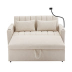 Convertible Loveseat Sofa Bed with USB Ports, Cup Holders & Swivel Phone Holder