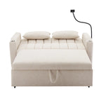 Convertible Loveseat Sofa Bed with USB Ports, Cup Holders & Swivel Phone Holder
