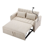 Convertible Loveseat Sofa Bed with USB Ports, Cup Holders & Swivel Phone Holder