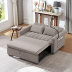 Convertible Loveseat Sofa Bed with USB Ports, Cup Holders & Swivel Phone Holder