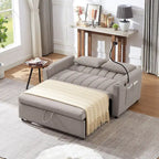 Convertible Loveseat Sofa Bed with USB Ports, Cup Holders & Swivel Phone Holder