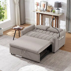 Convertible Loveseat Sofa Bed with USB Ports, Cup Holders & Swivel Phone Holder