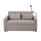 Convertible Loveseat Sofa Bed with USB Ports, Cup Holders & Swivel Phone Holder