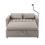 Convertible Loveseat Sofa Bed with USB Ports, Cup Holders & Swivel Phone Holder