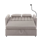 Convertible Loveseat Sofa Bed with USB Ports, Cup Holders & Swivel Phone Holder