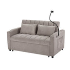 Convertible Loveseat Sofa Bed with USB Ports, Cup Holders & Swivel Phone Holder