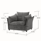 Oversized Chenille Lounge Armchair