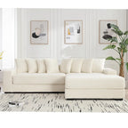 111-inch Corduroy L-Shaped Sectional Sofa with Oversized Right Chaise