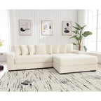 111-inch Corduroy L-Shaped Sectional Sofa with Oversized Right Chaise