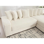111-inch Corduroy L-Shaped Sectional Sofa with Oversized Right Chaise