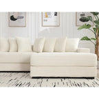 111-inch Corduroy L-Shaped Sectional Sofa with Oversized Right Chaise