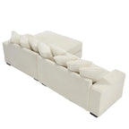 111-inch Corduroy L-Shaped Sectional Sofa with Oversized Right Chaise