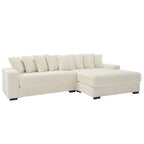 111-inch Corduroy L-Shaped Sectional Sofa with Oversized Right Chaise