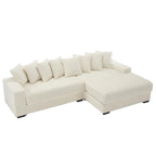 111-inch Corduroy L-Shaped Sectional Sofa with Oversized Right Chaise