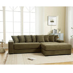 111-inch Corduroy L-Shaped Sectional Sofa with Oversized Right Chaise
