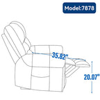 Brown Genuine Leather Power Lift Recliner with Heat Massage & USB
