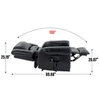 Brown Genuine Leather Power Lift Recliner with Heat Massage & USB