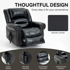 Brown Genuine Leather Power Lift Recliner with Heat Massage & USB