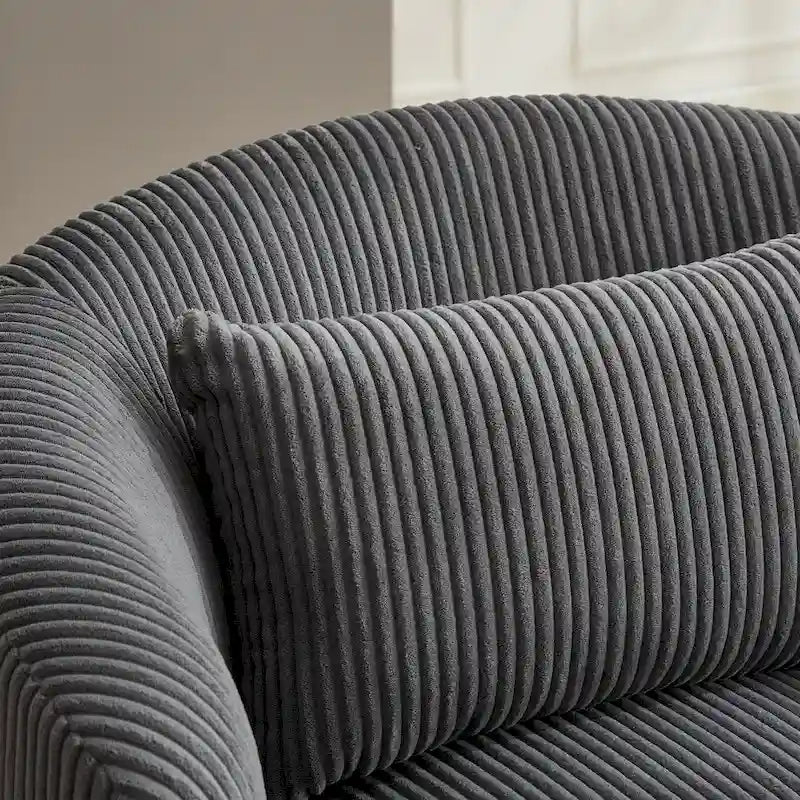 Corduroy Swivel Barrel Chair