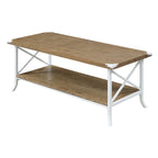 Brookline Coffee Table with Lower Shelf and Hammered Metal Frame