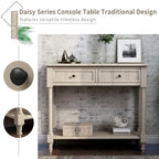 Console Table with Two Drawers and Bottom Shelf