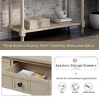 Console Table with Two Drawers and Bottom Shelf