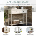 Console Table with Two Drawers and Bottom Shelf