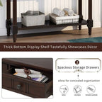 Console Table with Two Drawers and Bottom Shelf