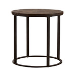 Darren Modern Rustic Farmhouse Reclaimed Wood Round Side Table