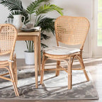 Nadira Bohemian Natural Brown Finished Rattan Dining Chair