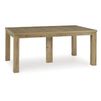 Galliden Light Brown Rustic Oak Dining Extension Table 44.5x108x30
