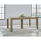 Galliden Light Brown Rustic Oak Dining Extension Table 44.5x108x30