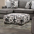 Demming Transitional Multicolored Linen-like Ottoman by Furniture of America