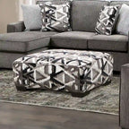 Demming Transitional Multicolored Linen-like Ottoman by Furniture of America