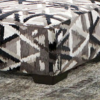 Demming Transitional Multicolored Linen-like Ottoman